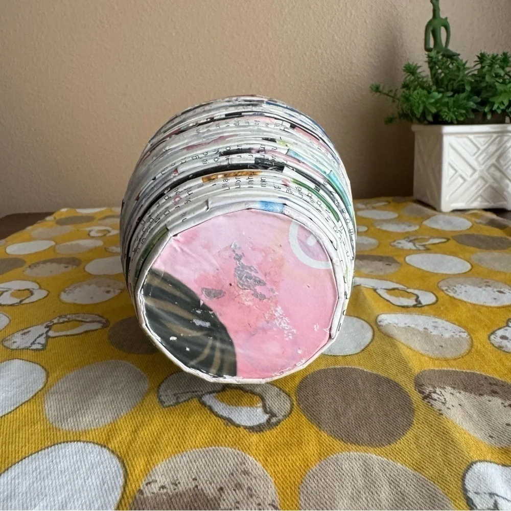 Handmade coiled magazine vase